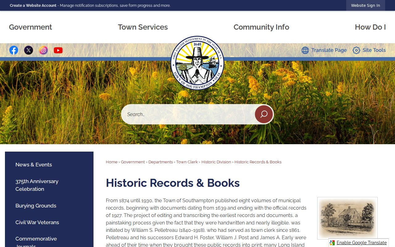 Southampton city directory research at the Town historic records books collection