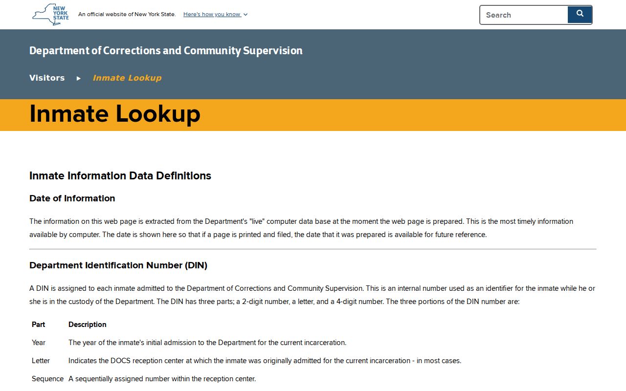 Southampton resident lookup reference for the New York DOCCS inmate lookup