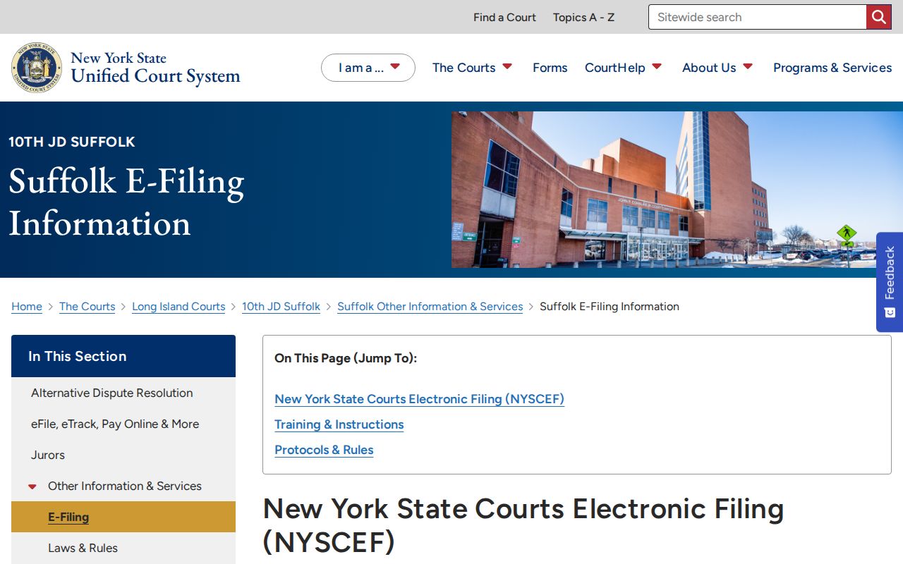 Southampton resident lookup reference for Suffolk electronic filing information