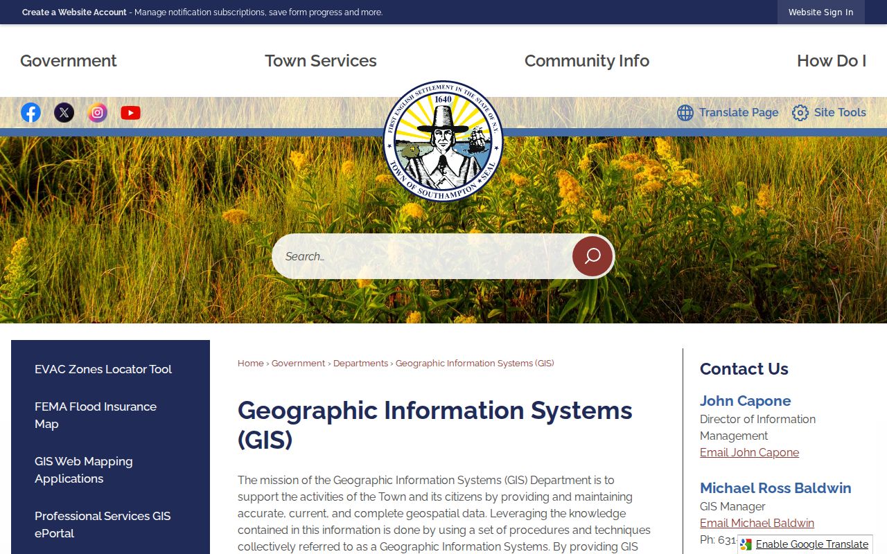 Southampton street directory Town GIS overview