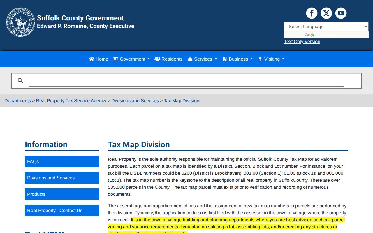 Southampton ZIP code directory research using the Suffolk Tax Map Division